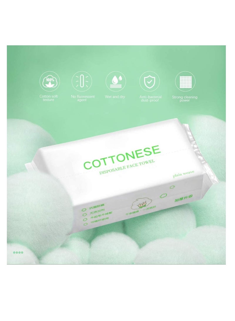 SYOSI Disposable Face Towel, 100 Counts Facial Cotton Tissue Pure Cotton Dry Wipes Soft Makeup Remover Towel for Sensitive Skin Portable Face Wipesbaby Wipesfacial Wipes Cleansing Wipesremovable - Image 5
