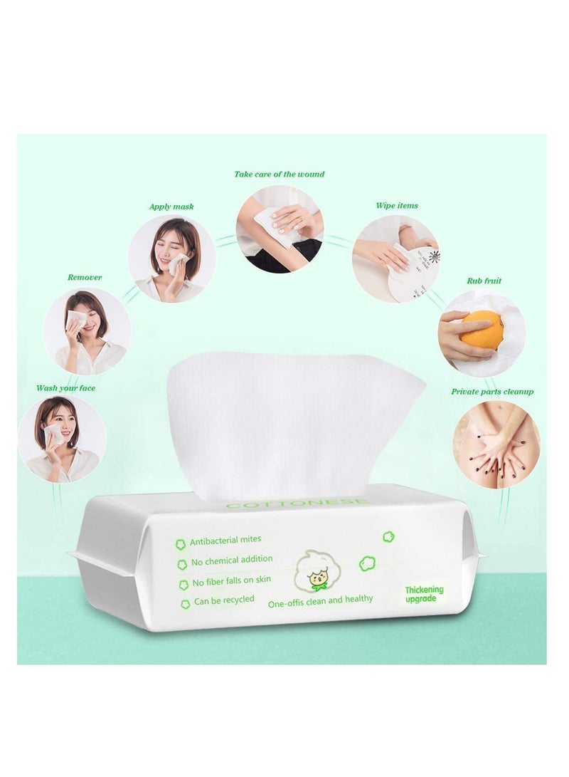 SYOSI Disposable Face Towel, 100 Counts Facial Cotton Tissue Pure Cotton Dry Wipes Soft Makeup Remover Towel for Sensitive Skin Portable Face Wipesbaby Wipesfacial Wipes Cleansing Wipesremovable - Image 4