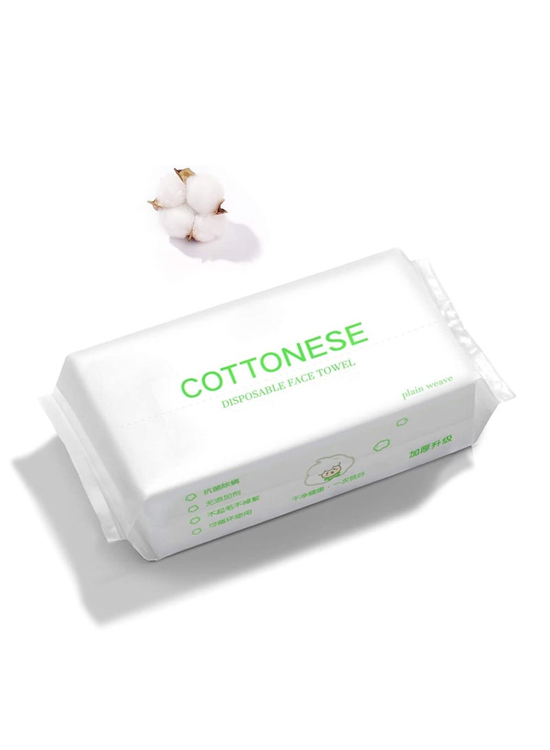 SYOSI Disposable Face Towel, 100 Counts Facial Cotton Tissue Pure Cotton Dry Wipes Soft Makeup Remover Towel for Sensitive Skin Portable Face Wipesbaby Wipesfacial Wipes Cleansing Wipesremovable - Image 1