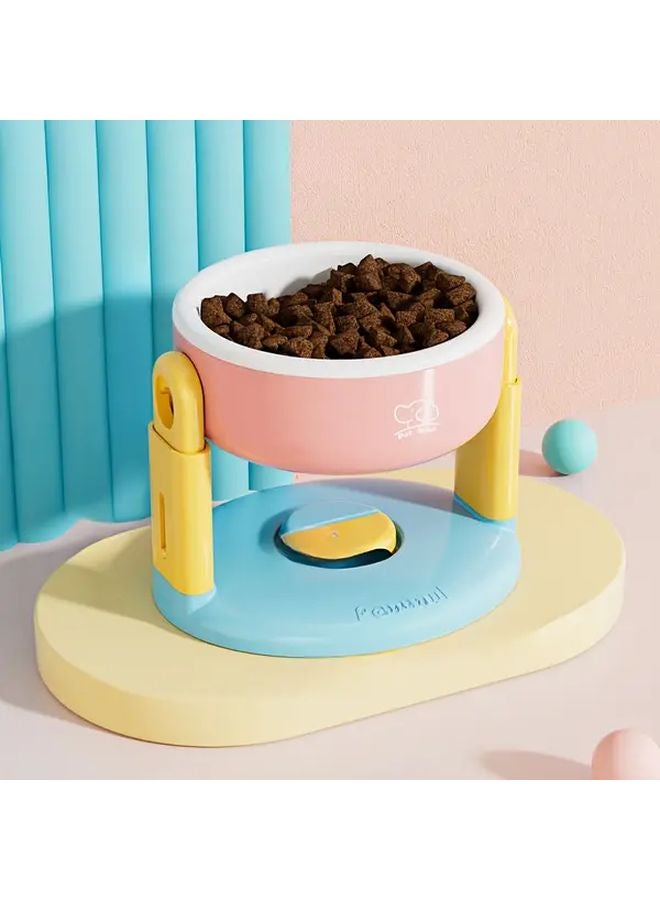 وعاء طعام الحيوانات الأليفة قابل لضبط الارتفاع مع تصميم مقاوم للانقلاب بكأس شفط باللون الأحمر - Image 5