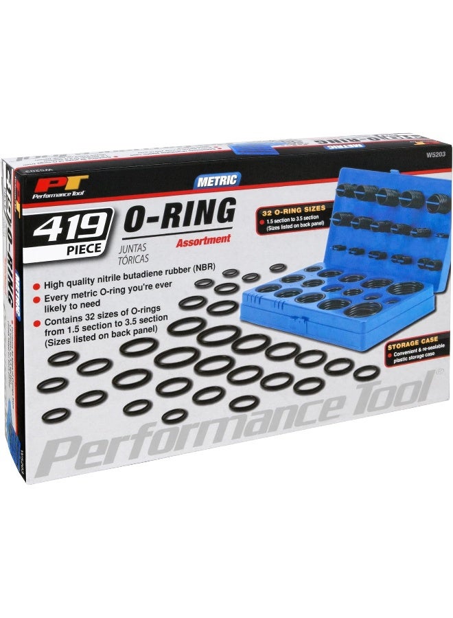 Performance Tool Performance Tool W5203 Metric O-Ring Assortment with 32 Sizes for Vehicle Maintenance and Repair, Nitrile Rubber (419-Piece)  - Image 2