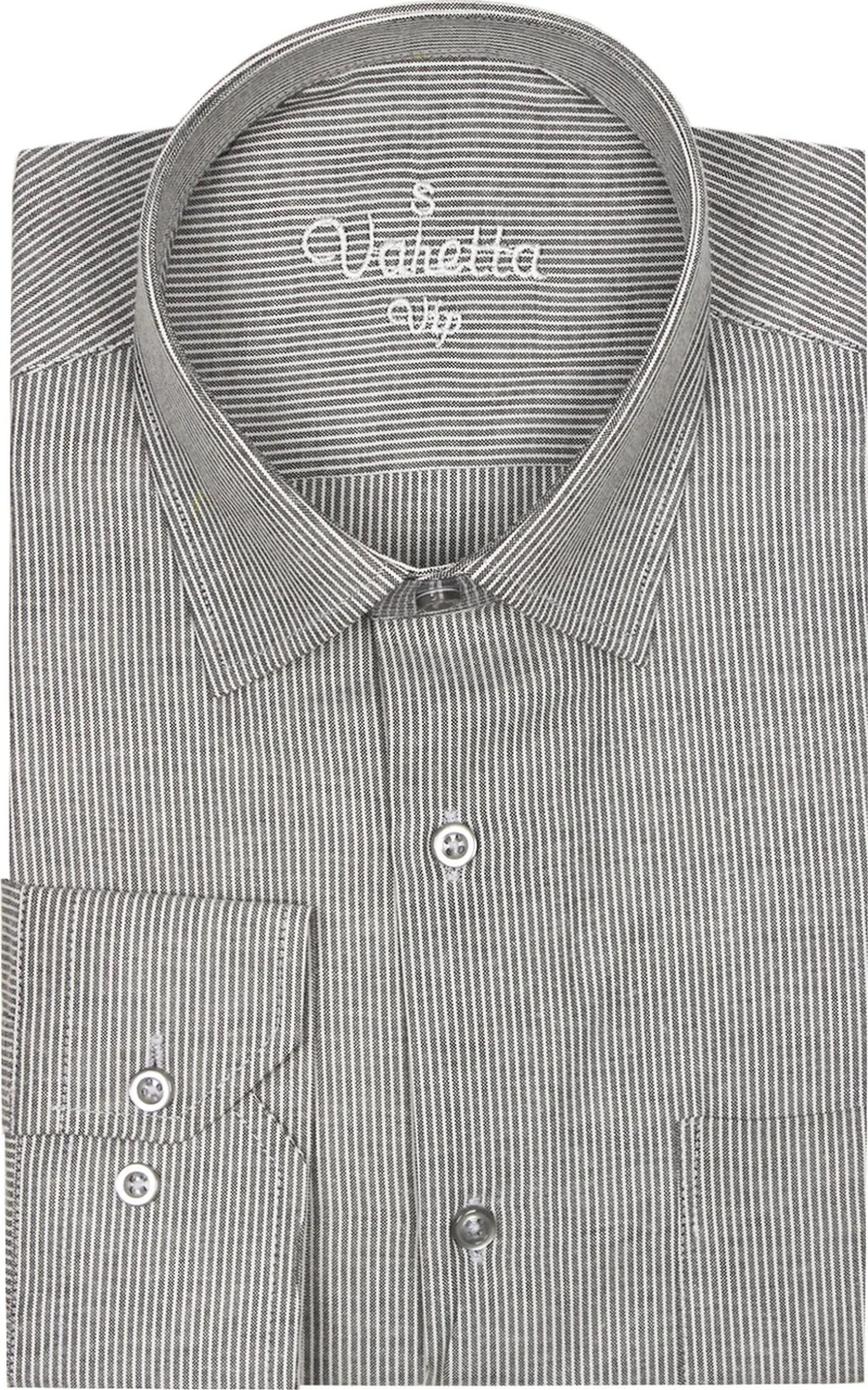 فاريتا Men's Gray Pocket Long Sleeve Shirt