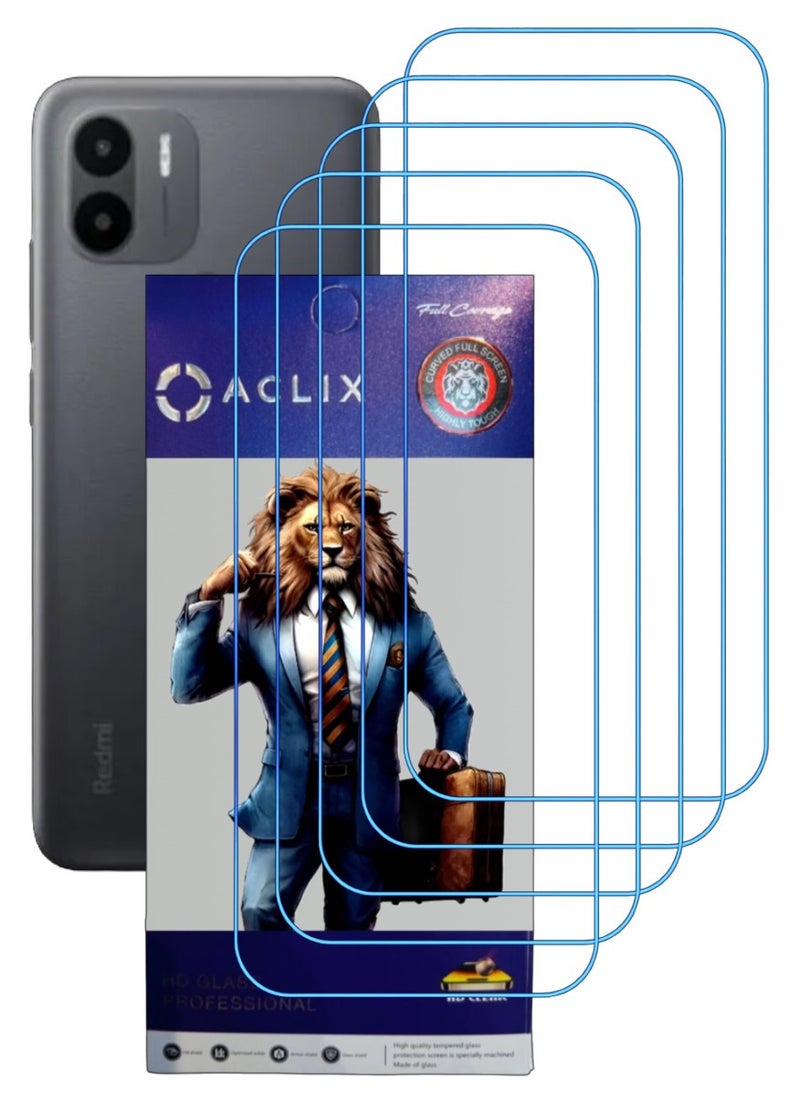 ACLIX 5 Pieces Antistatic ESD Dustproof Premium Quality High Definition Clear Tempered Glass Screen Protector Designed For Xiaomi Redmi A1+ - Image 1