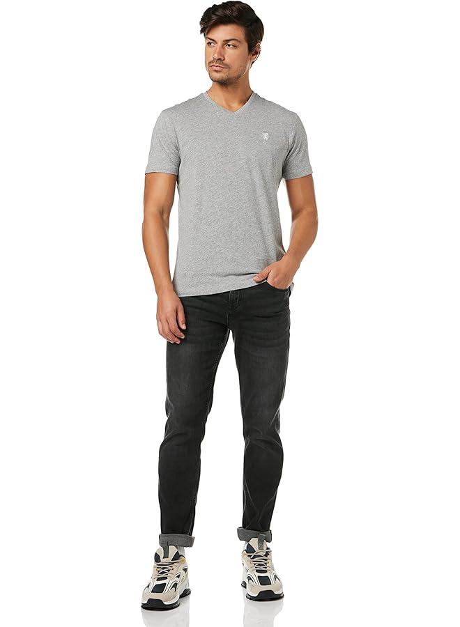 Red Tape Men Gray Melange 100% Cotton T Shirt S - Image 4