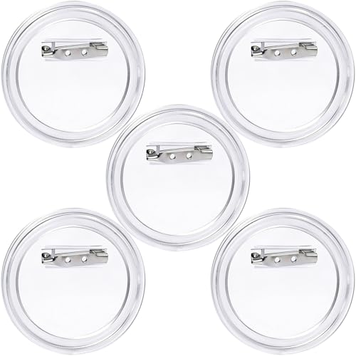 Winsyison 5pcs 295in Clear Custom Buttons Acrylic Button Blank Pins for Crafts Round Blank Photo Pin Personalized Badge Making Supplie for DIY Project - Image 1