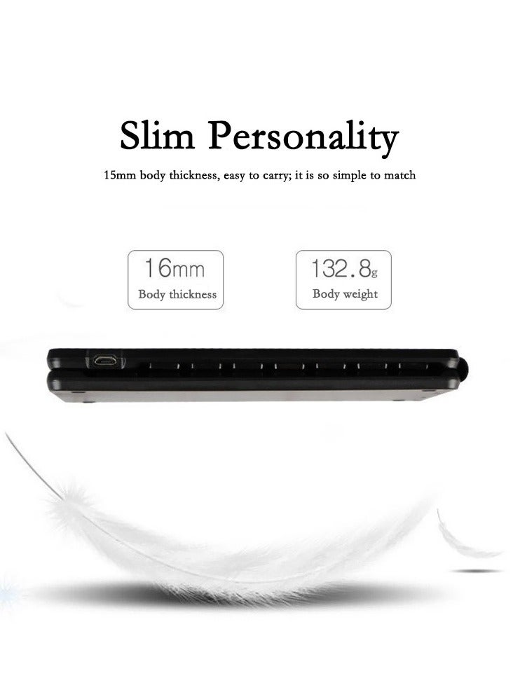 Foldable Bluetooth Keyboard Portable Wireless Keyboard Rechargeable Full Size Ultra Slim Folding Keyboard Compatible iOS Android Windows Smartphone Tablet and Laptop - Image 5