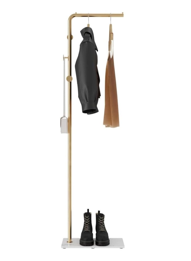 Bluejw Metal Coat Rack Freestanding with Natural Marble Base 67” 170cm Entryway Coats Hanger Stand with 3 Hooks, Home Bedroom Hotel Hall Tree for Coats, Hats, Scarves, Clothes, and Handbags - Image 5