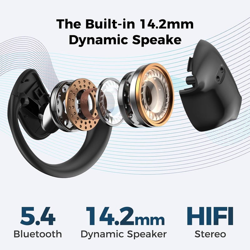 MINISO X15 PRO Translation Earbuds Open Ear Headphone Bluetooth 5.4 OWS AI Headphones Support 148 Languages Wireless Ear Buds with Earhooks IPX5 Waterproof Bluetooth Black（with AI） - Image 3