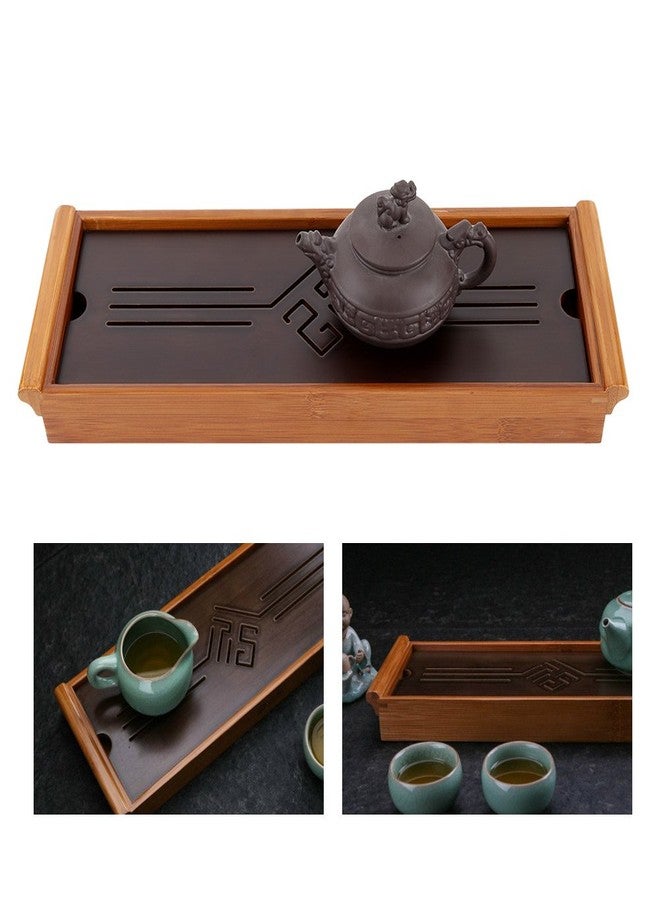 Zerodis Tea Tray Drainage Type Cup Plate Traditional Chinese Serving Tray Kung Fu Tea Accessory 14.96 x 5.28 x 1.49inch - Image 4