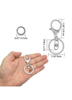 Oubaka 30Pcs Lobster Claw Clasps Keychain For Jewelry Making,Metal Lobster Clasp Swivel Trigger Clips With Swivel Clasps Hook Clips Flat Split Keychain Ring 100Pcs Open Jump Ring For Diy Craft Jewelry Making  - Image 5