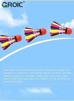 GROIC 10 Pack Badminton Birdies Shuttlecocks, Badminton Duck Feather Stable Durable High Speed Training Badminton Balls for Indoor & Outdoor Practice Sports Training Activities  - Image 2