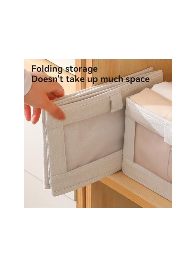 Green Tiger 4 Pack Wardrobe Clothes Organizer Foldable Closet Storage Bins with Clear Window Large Storage Boxes Baskets for Organizing Clothing Jeans Shirts Toys Books - Image 5