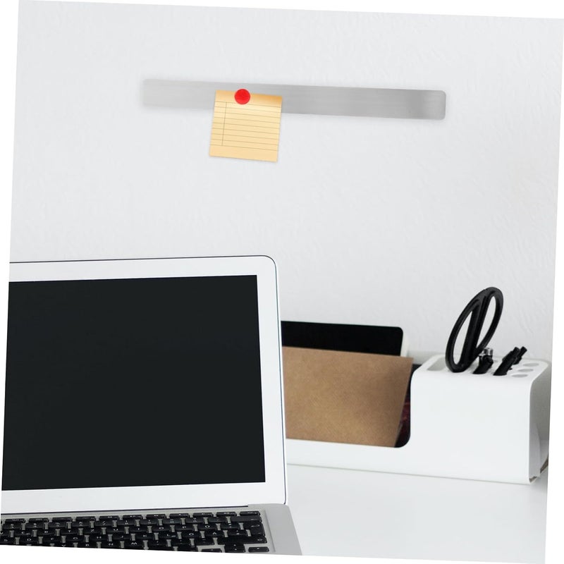 DOITOOL 2pcs Iron Strips for Wall Memo Board Adhesive Backing Bulletin Board Strip Magnetic Bulletin for Photos and Notes Iron - Image 4