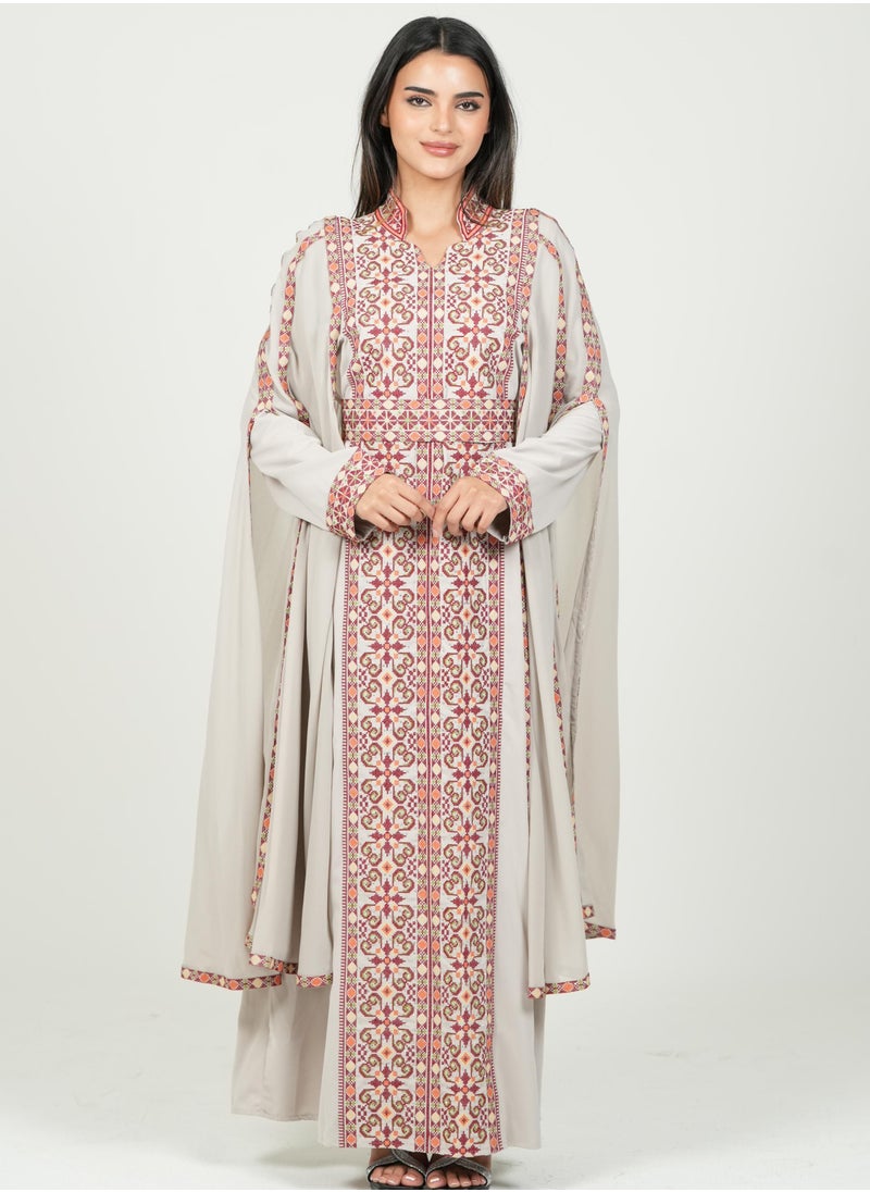 AL BENT AL SHARQIEH women kaftan dress printed jalabia  - Image 1