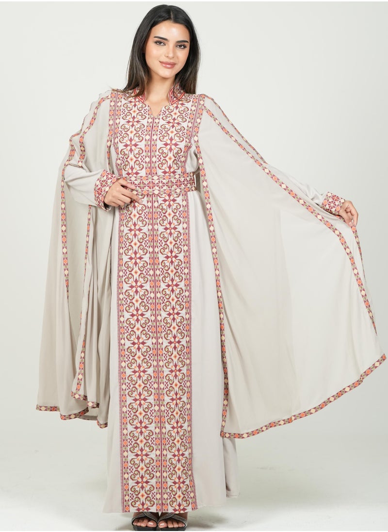 AL BENT AL SHARQIEH women kaftan dress printed jalabia  - Image 2
