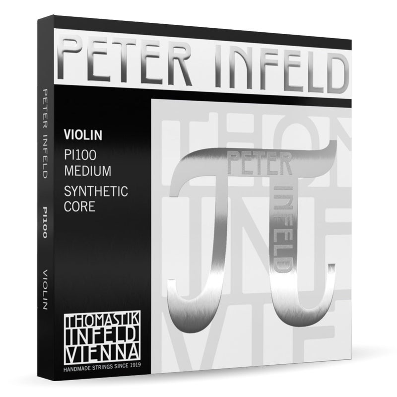 Thomastik-Infeld مجموعة أوتار كمان توماسيتك-إنفيلد بيتر إنفيلد، حجم 4/4، توتر متوسط - PI100 - نواة صناعية A، D، G مع E مطلي بالبلاتين - عرض استثنائي وقابلية للعزف، نطاق واسع من ألوان الصوت - Image 1