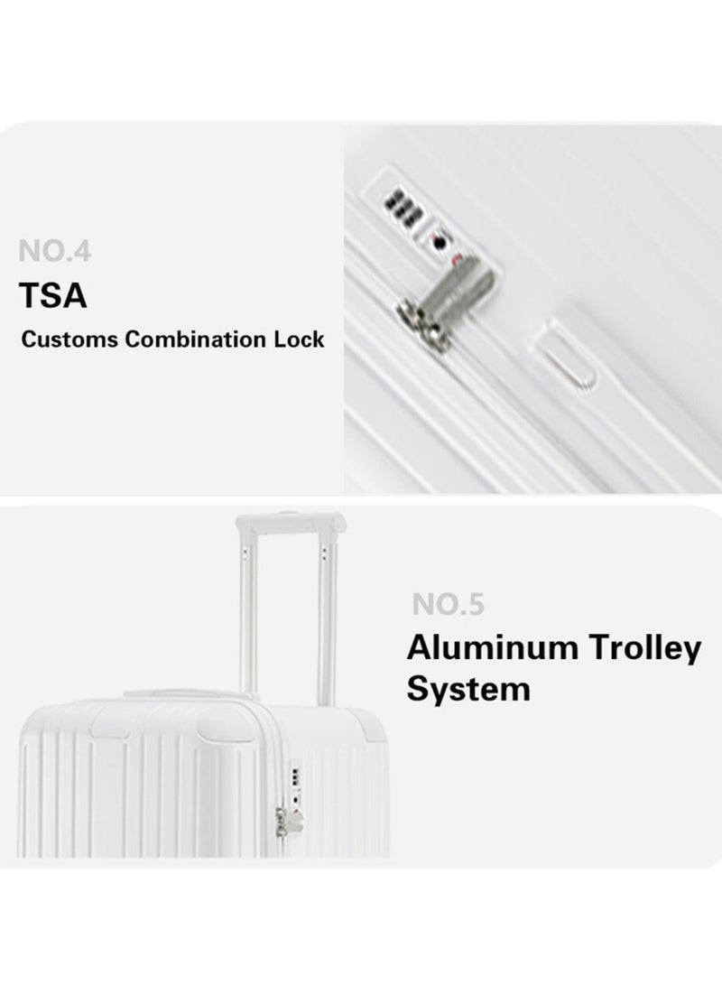 LIGHTGO 7610 22“+29” 2pcs set luggage ，white color suitcase ，PC Suitcase， Trunk Style case， check in luggage with TSA travel case - Image 5
