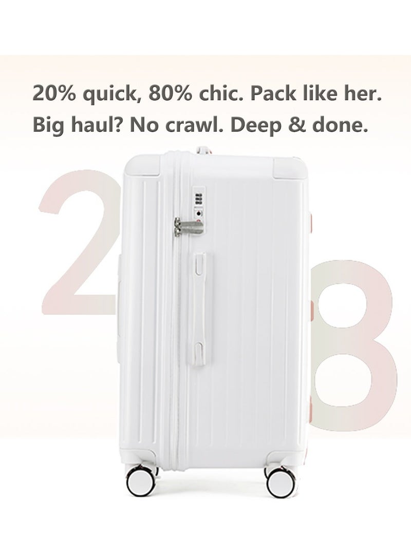 LIGHTGO 7610 22“+29” 2pcs set luggage ，white color suitcase ，PC Suitcase， Trunk Style case， check in luggage with TSA travel case - Image 2