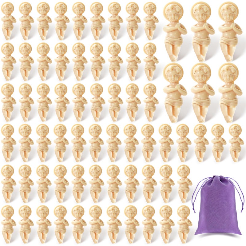 JUXINGDAZYF JUXINGDAZYF Baby Jesus Figurine 1.5'' King 72Pack Cake Figure with Gift Bag Resin Mini Jesus Figures Figurines Party Cake Toppers Decorations Religious Gifts Non-Edible Cake Toppers - Image 1