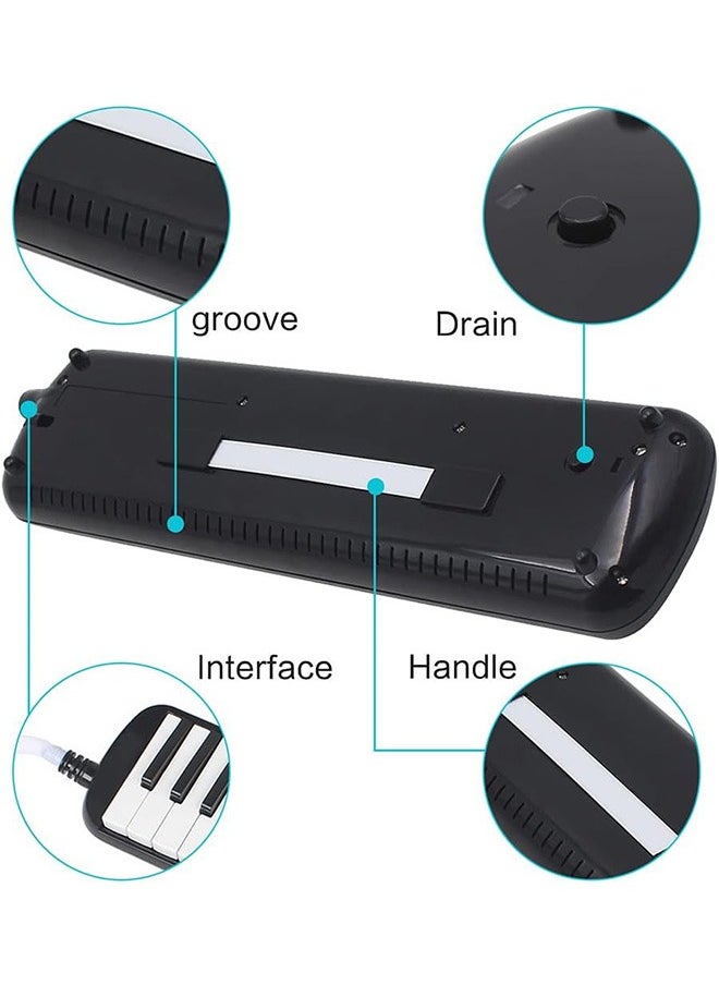 Garlo - 32 Keys Double Tubes Mouthpiece Air Piano Keyboard Musical Instrument with Carrying Bag 32 Keys, Black. - Image 1