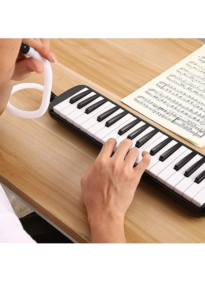 Garlo - 32 Keys Double Tubes Mouthpiece Air Piano Keyboard Musical Instrument with Carrying Bag 32 Keys, Black. - Image 1