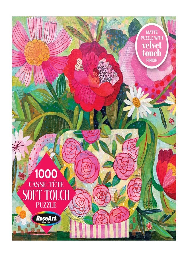 RoseArt - Soft Touch - Cup Full of Rosie - 1000 Piece Jigsaw Puzzle, Vibrant Flower Art Puzzle for Adults - Made in USA - Image 4