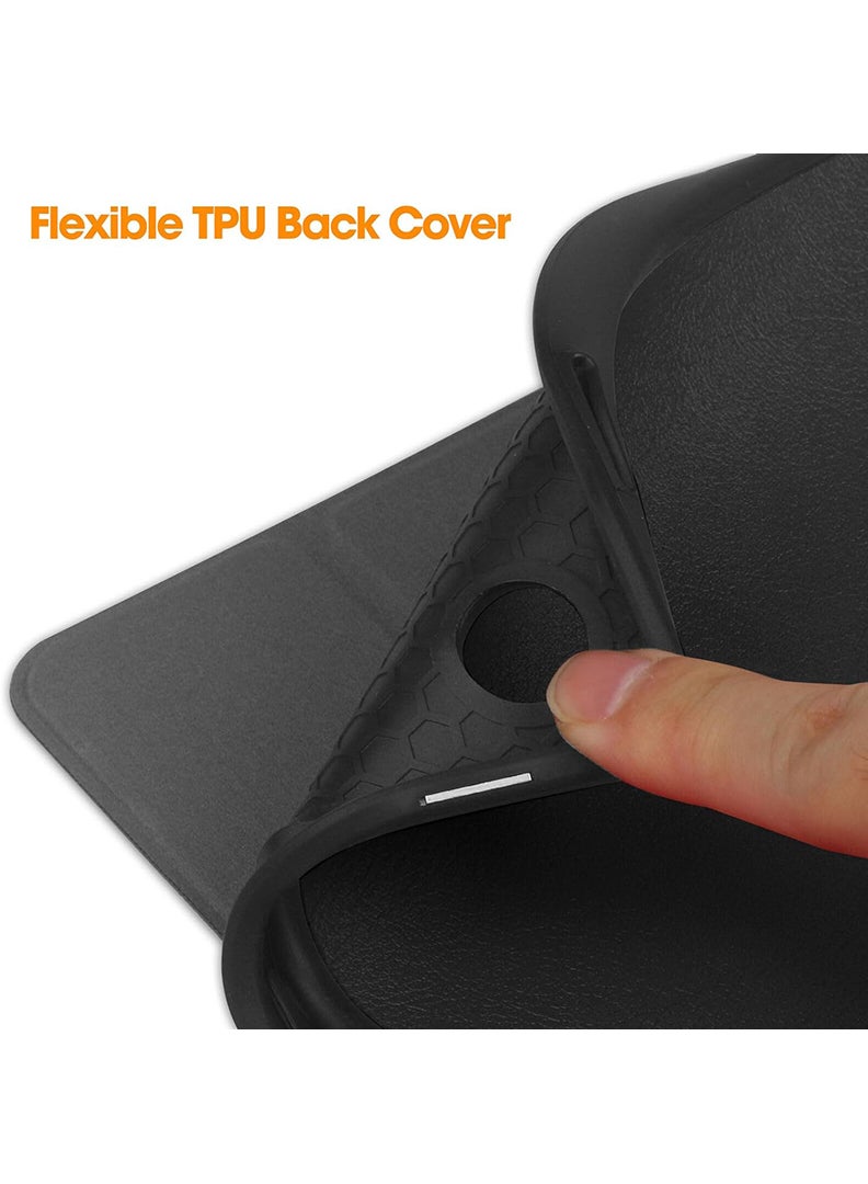 Theodor Samsung Galaxy Tab A9, Smart Cover with Pencil Holder and Soft Baby Skin Silicone Back and Full Body Protection, Auto Wake/Sleep Cover For Samsung Galaxy Tab A9 2023 (Black) - Image 3
