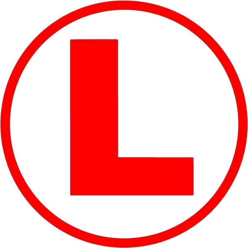 Careflection L Board Learning Driver car Decal Sticker (Red, 19.5 X 19.5 cm) - Pack of 2 - Image 1