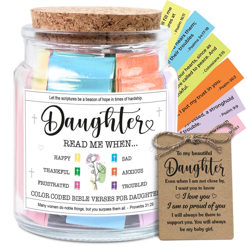 NewEleven Easter Gifts for Daughter - Inspirational, Birthday Gifts For Daughter, Teen Girl, Adult Daughters - Daughters Birthday Gift Ideas From Mom, Dad - Bible Verse Jar - Image 1