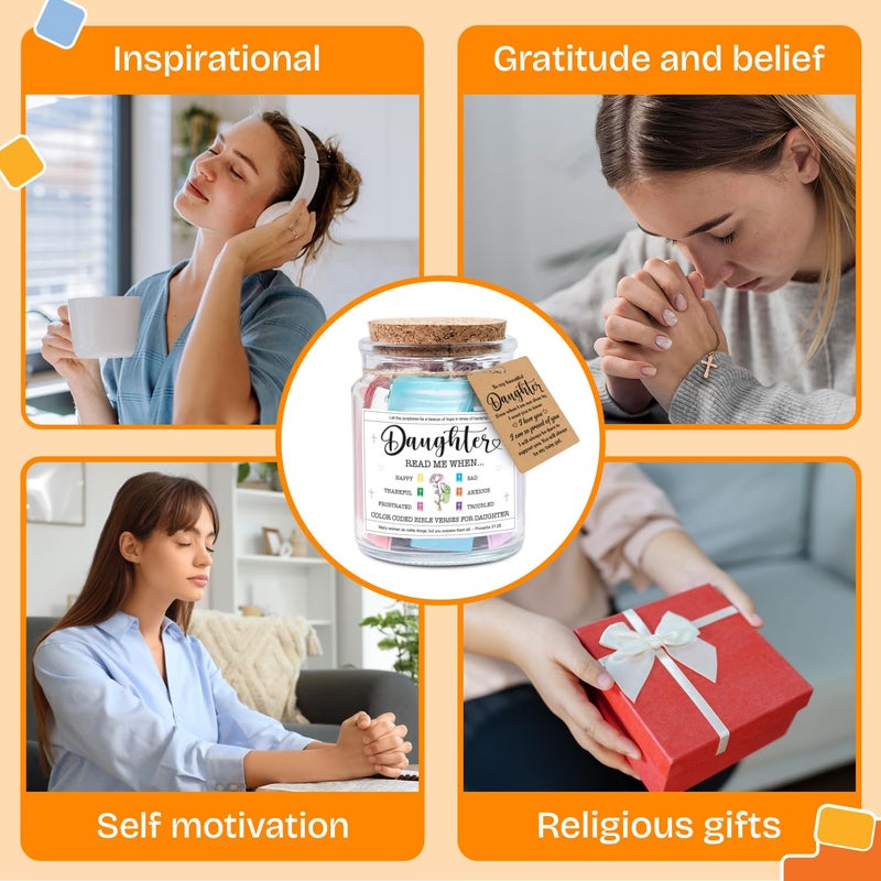 NewEleven Easter Gifts for Daughter - Inspirational, Birthday Gifts For Daughter, Teen Girl, Adult Daughters - Daughters Birthday Gift Ideas From Mom, Dad - Bible Verse Jar - Image 4