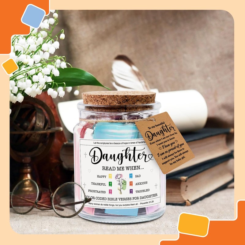 NewEleven Easter Gifts for Daughter - Inspirational, Birthday Gifts For Daughter, Teen Girl, Adult Daughters - Daughters Birthday Gift Ideas From Mom, Dad - Bible Verse Jar - Image 5