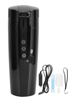 Nest 12V/24V Portable Car Electric Kettle- Leakproof Travel Hot Mug with Adjustable Temperature for Coffee and Tea, 304 Stainless Steel (Black)  - Image 1