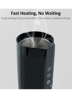 Nest 12V/24V Portable Car Electric Kettle- Leakproof Travel Hot Mug with Adjustable Temperature for Coffee and Tea, 304 Stainless Steel (Black)  - Image 5