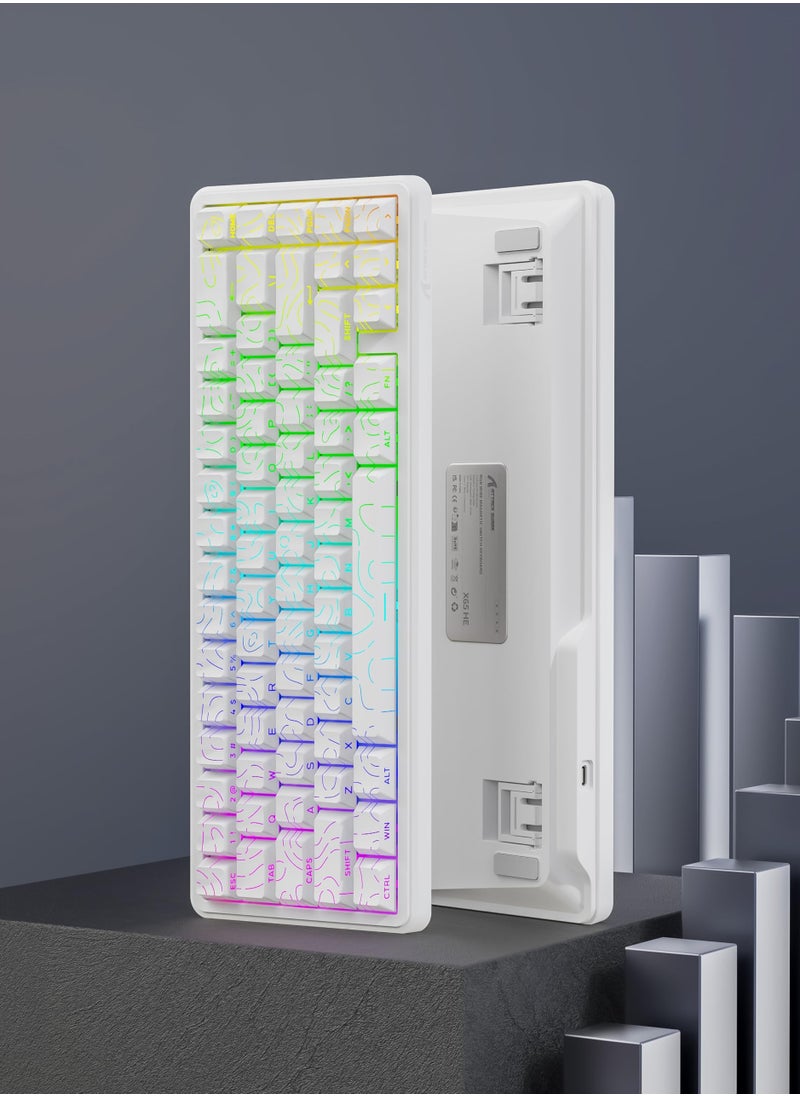 Attack Shark X65 HE Wired Rapid Trigger Magnetic Switch 65% Mechanical Gaming Keyboard, Hall Effect Top Mount RGB Hot Swap,Adjustable Actuation,8KHZ Polling Rate,PBT Keycaps for Win/Mac(White Contour)  - Image 2