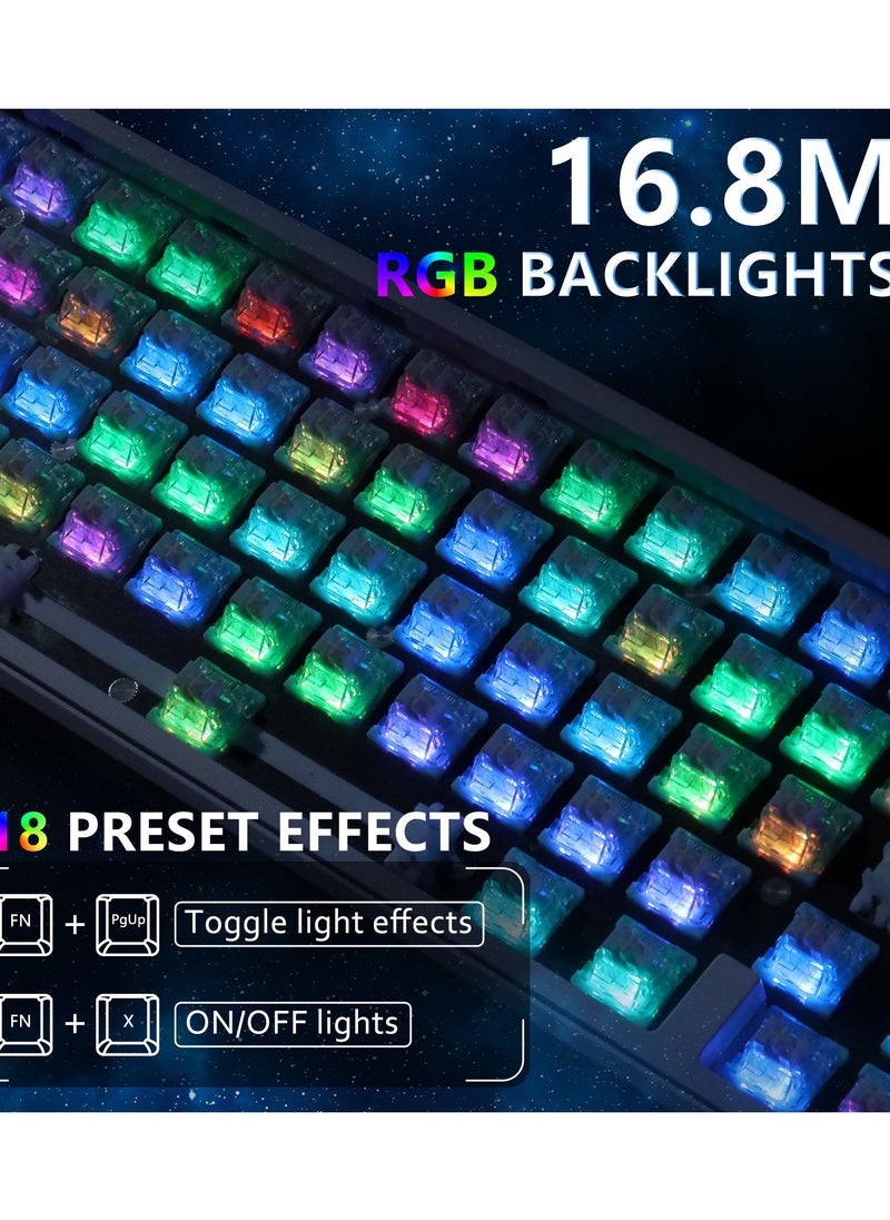 Attack Shark X65 HE Wired Rapid Trigger Magnetic Switch 65% Mechanical Gaming Keyboard, Hall Effect Top Mount RGB Hot Swap,Adjustable Actuation,8KHZ Polling Rate,PBT Keycaps for Win/Mac(White Contour)  - Image 5
