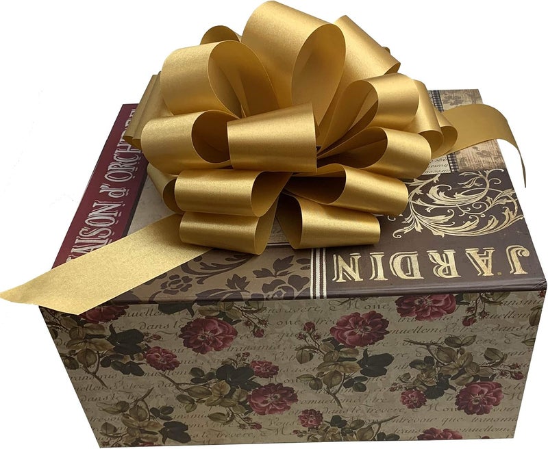 Gift Wrap Etc. Large Gold Ribbon Pull Bows - 9" Wide, Set of 6, Christmas, Gift Basket, Presents, Anniversary, Birthday, Wreath, Swag, Mardi Gras, Fundraiser, Classroom, Office, NYE - Image 2