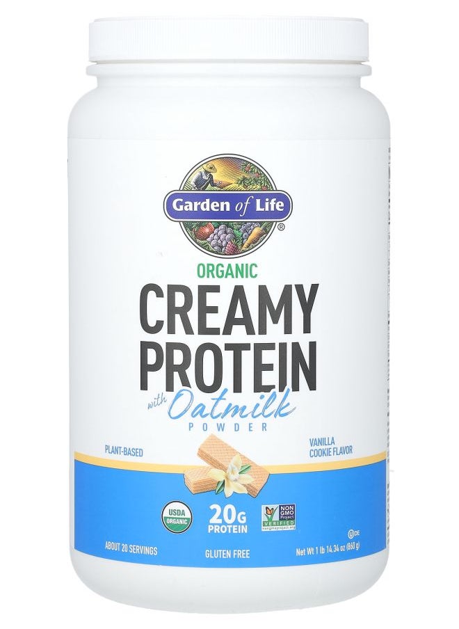 Garden of Life Organic Creamy Protein with Oatmilk Powder Vanilla Cookie 1 lb 14.34 oz (860 g) 