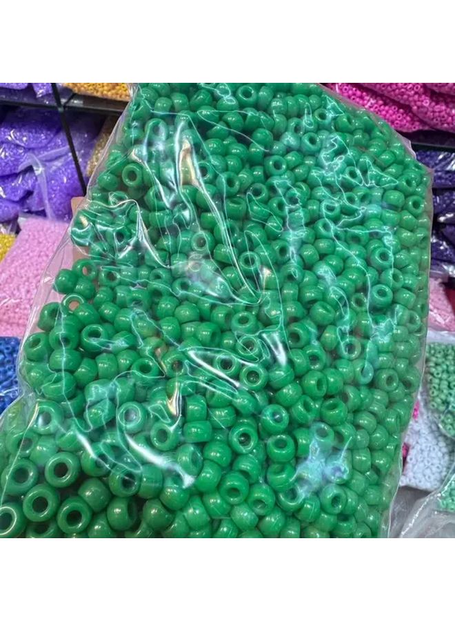 Large Hole Pony Beads 500g About 1900pcs Dark Green for Jewelry Making Bracelets Necklaces - Image 3