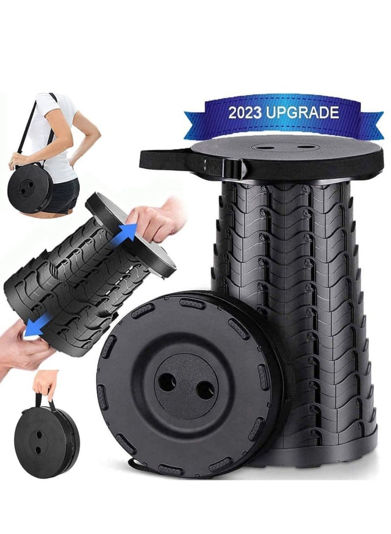 إلترازون Upgraded-Portable Collapsible Folding Stool, Retractable Telescoping Foldable Camping Stool for Adults for Outdoor Fishing Hiking Gardening Travel BBQ - Image 1
