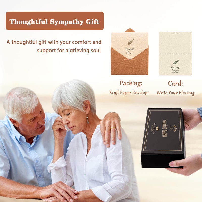 Soopau Sympathy Gifts for Loss of Loved One, Memorial Wind Chimes for Mom Dad Husband Brother, Funeral Bereavement Sympathy Gifts Basket, in Memory of Loved One Gifts - Black - Image 4