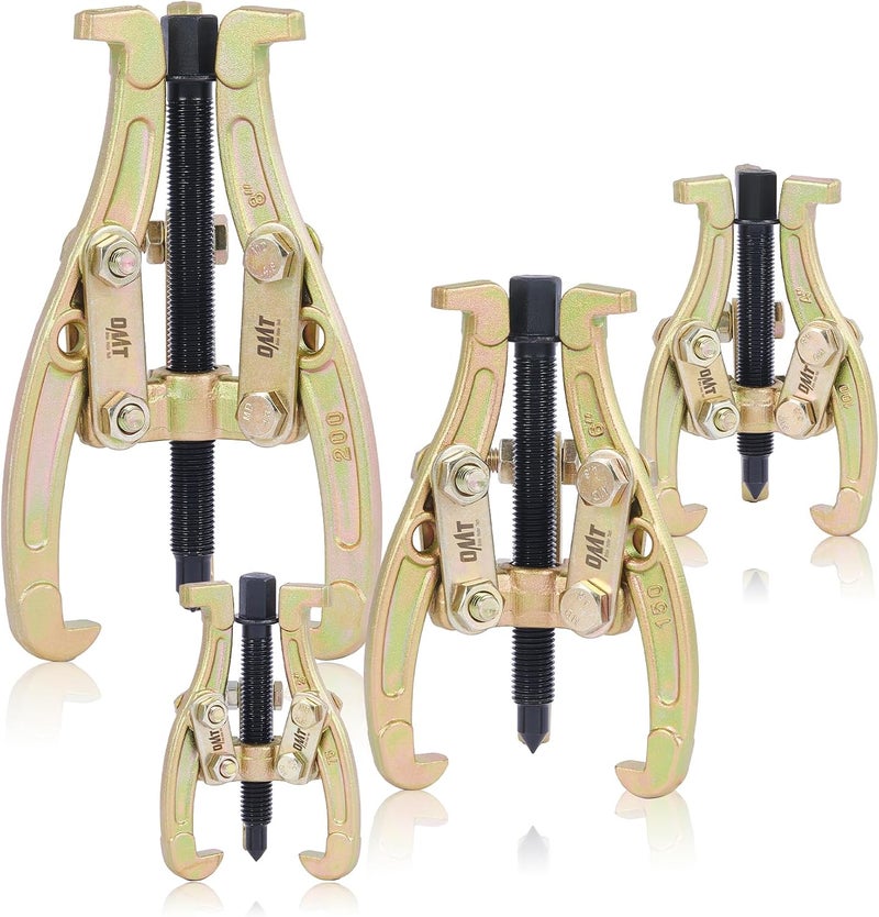 Orion Motor Tech 4-Piece Gear Puller Set - 3 Jaw Puller Kit for Pulley, Gear, Bearing, and Flywheel Removal - Image 1