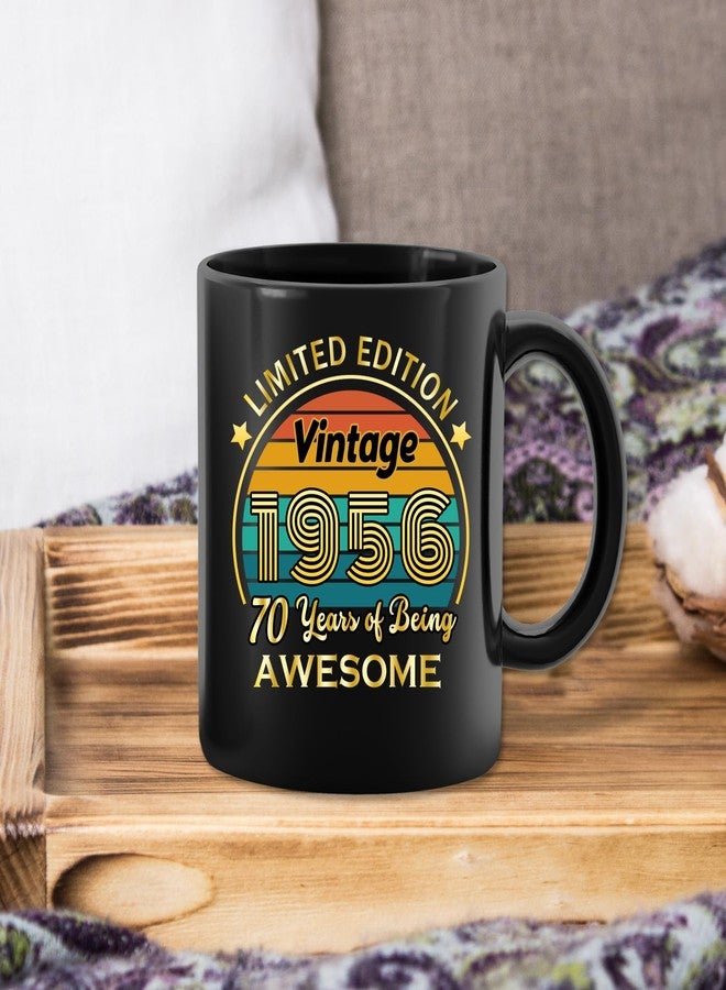QUPT 70th Birthday Gifts for Women Men, 70th Birthday Gifts for Him, 1956 Birthday Gifts for Women Men, 70 Years Old Gifts, 1956 Birthday Gifts for Her Him, 70th Birthday Presents Coffee Mug - Image 4