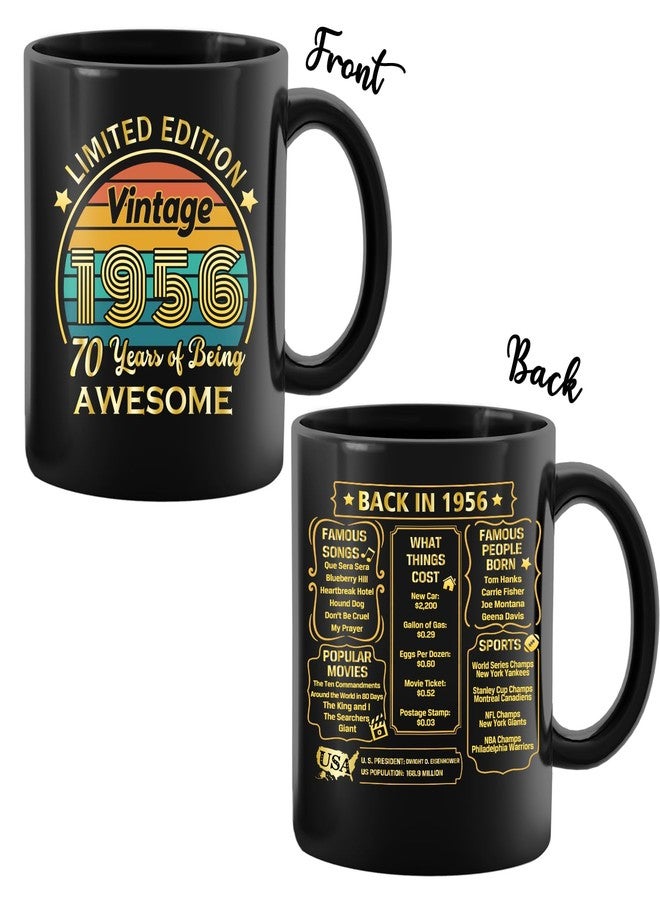 QUPT 70th Birthday Gifts for Women Men, 70th Birthday Gifts for Him, 1956 Birthday Gifts for Women Men, 70 Years Old Gifts, 1956 Birthday Gifts for Her Him, 70th Birthday Presents Coffee Mug - Image 2