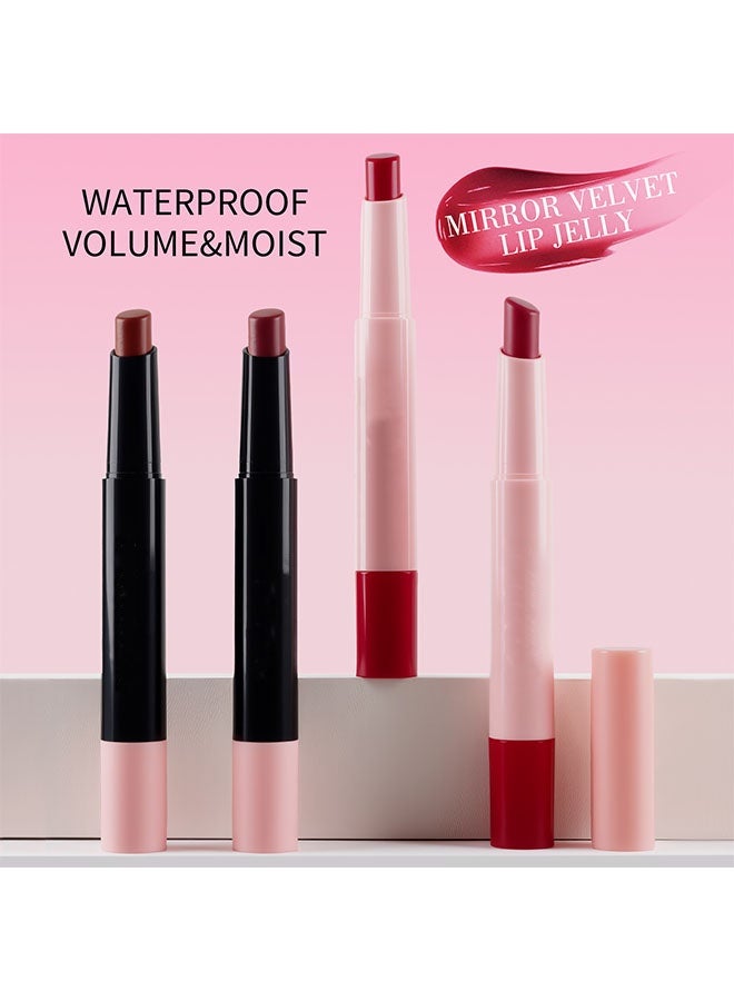 OCHEAL Mirror Velvet Lip Jelly,Jelly Glossy Lipstick, Long Lasting Moisturizing Tinted Lip Balm, Plumping Water Lip Glaze ,Mirror Liquid Lipsticks Brighten Plumping Lipstick 03#ROSE PINK - Image 3