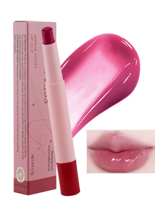 OCHEAL Mirror Velvet Lip Jelly,Jelly Glossy Lipstick, Long Lasting Moisturizing Tinted Lip Balm, Plumping Water Lip Glaze ,Mirror Liquid Lipsticks Brighten Plumping Lipstick 03#ROSE PINK - Image 1