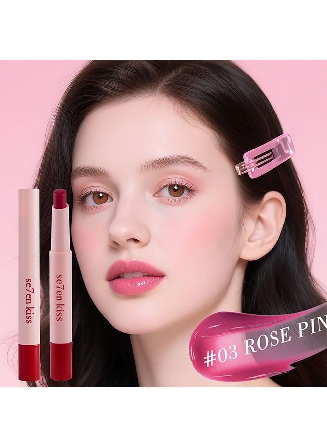 OCHEAL Mirror Velvet Lip Jelly,Jelly Glossy Lipstick, Long Lasting Moisturizing Tinted Lip Balm, Plumping Water Lip Glaze ,Mirror Liquid Lipsticks Brighten Plumping Lipstick 03#ROSE PINK - Image 2