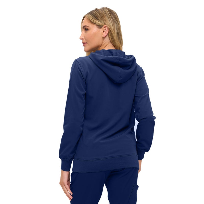 MONARCH UNIFORMS سترة طبية للنساء من مونوك - سترة هودي خفيفة الوزن بسحاب، سترة طبية مرنة للنساء - أزرق بحري - م - Image 3