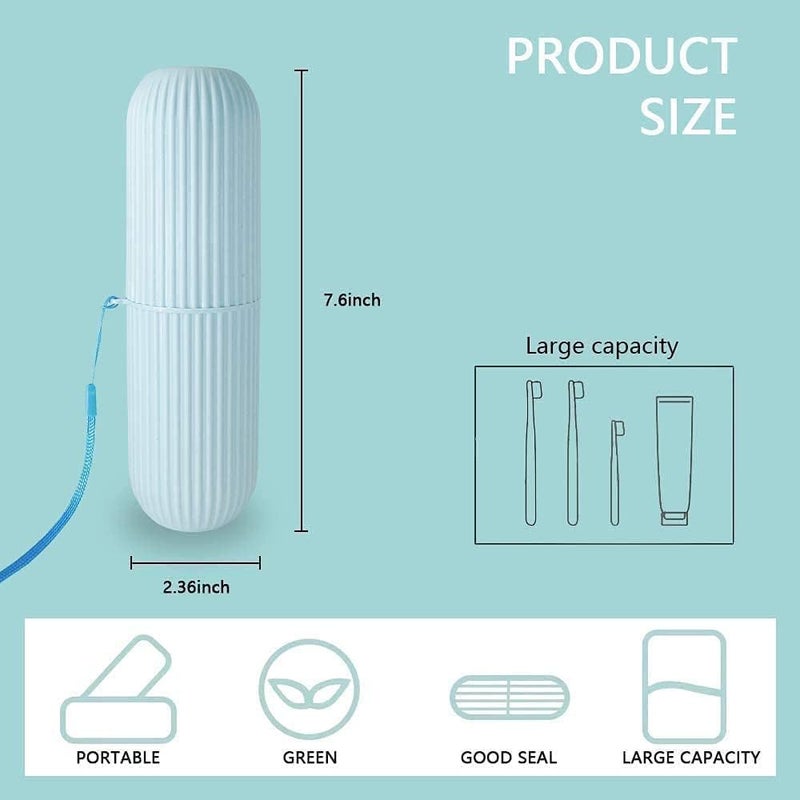 COLESHWAR Capsule Shape Bottle Portable Travel Storage Bottle,Unique Design Travelling Camping Tour Toothbrush Holder (Pack of 2) - Image 4