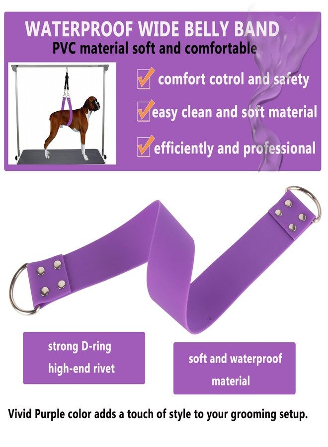 DISCPETSEC Pet Dog Grooming Belly Strap - 2 Inch Wide Waterproof Strong PVC Support Band, Grooming Loop Restraint for Pet Bathing & Grooming (Purple-Long) - Image 2