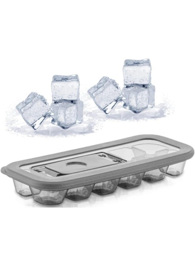 مكعب ثلج بلاستيكي محكم الغلق ،  رمادي شفاف - Image 1